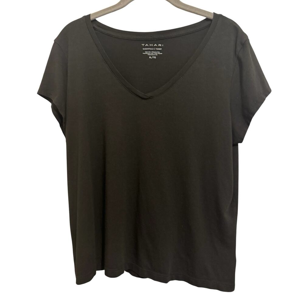 Tahari Essentials T shirt Women’s Size XL Pima Cotton Modal Blend Black Everyday